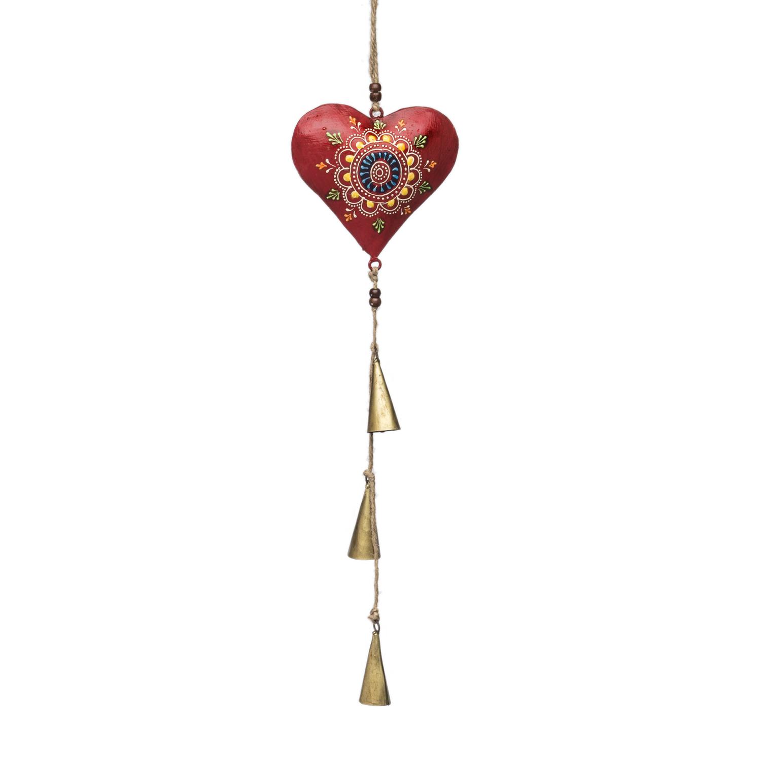 Matr Boomie Henna Treasure Multi-color Heart Wind Chime Mfr