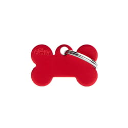 MyFamily Basic Red Bone Aluminum Dog Pet Tags Large