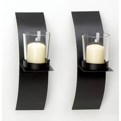 Gallery of Light 8 in. H X 4.75 in. W X 2.375 in. L Black/Clear Glass/Metal Wall Sconces