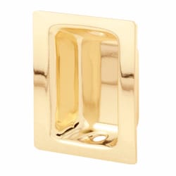 Prime-Line 3.25 in. L Brass-Plated Gold Steel Flush Mortise Finger Pull