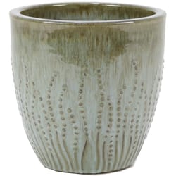 Deroma Krishna 11 in. H X 11.4 in. W X 11.4 in. D Ceramic Planter Gray