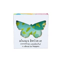 Pavilion Celebrating You 0.9 in. H X .4.4 in. W X 4.4 in. L Bright Multicolored MDF Butterfly Plaque