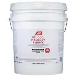 Ace Flat Ultra White Tintable Base Acrylic Latex Stucco, Masonry and Brick Paint Exterior 5 gal