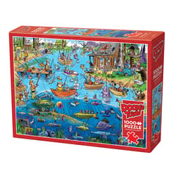 Cobble Hill Doodle Town Gone Fishing Jigsaw Puzzle 1000 pc