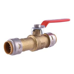 SharkBite 3/4 in. Brass Push Fit Slip Ball Valve Full Port Lever For Potable Water