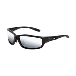 Crossfire Infinity Polarized Safety Glasses Silver Mirror Lens Black Frame 1 pc