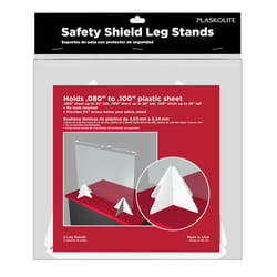Plaskolite Thin Gauge Clear Single Acrylic Safety Shield Leg Stands 2.1 in. W X 4.9 in. L X 0.21 in.