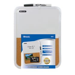 Bazic Products 8.5 in. H X 11 in. W Screw-Mounted Dry Erase/Cork Board Combo