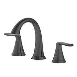 OakBrook Chloe Matte Black Contemporary Widespread Bathroom Sink Faucet 8 in.