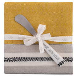 Karma Lisbon Yellow Cotton Ochre Tea Towel 1 pk