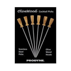 Prodyne Brown Stainless Steel/Wood Cocktail Picks