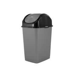 Superio brand 10 L Gray Plastic Slim Swing Trash Can