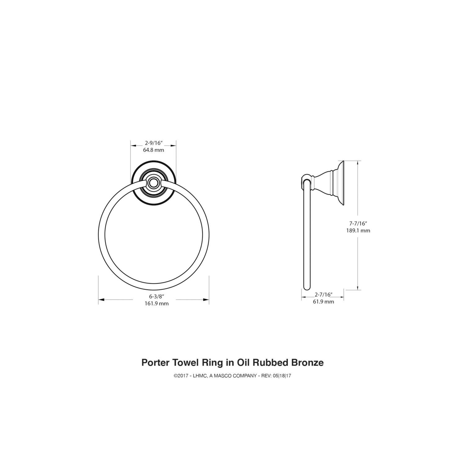 Delta oil rubbed bronze towel online ring