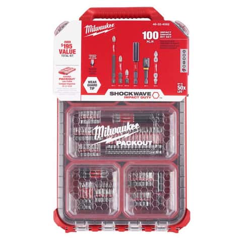 Milwaukee Shockwave Assorted 1/4 in. drive X 4 in. L Impact Driver Bit Set  Alloy Steel 100 pc - Ace Hardware