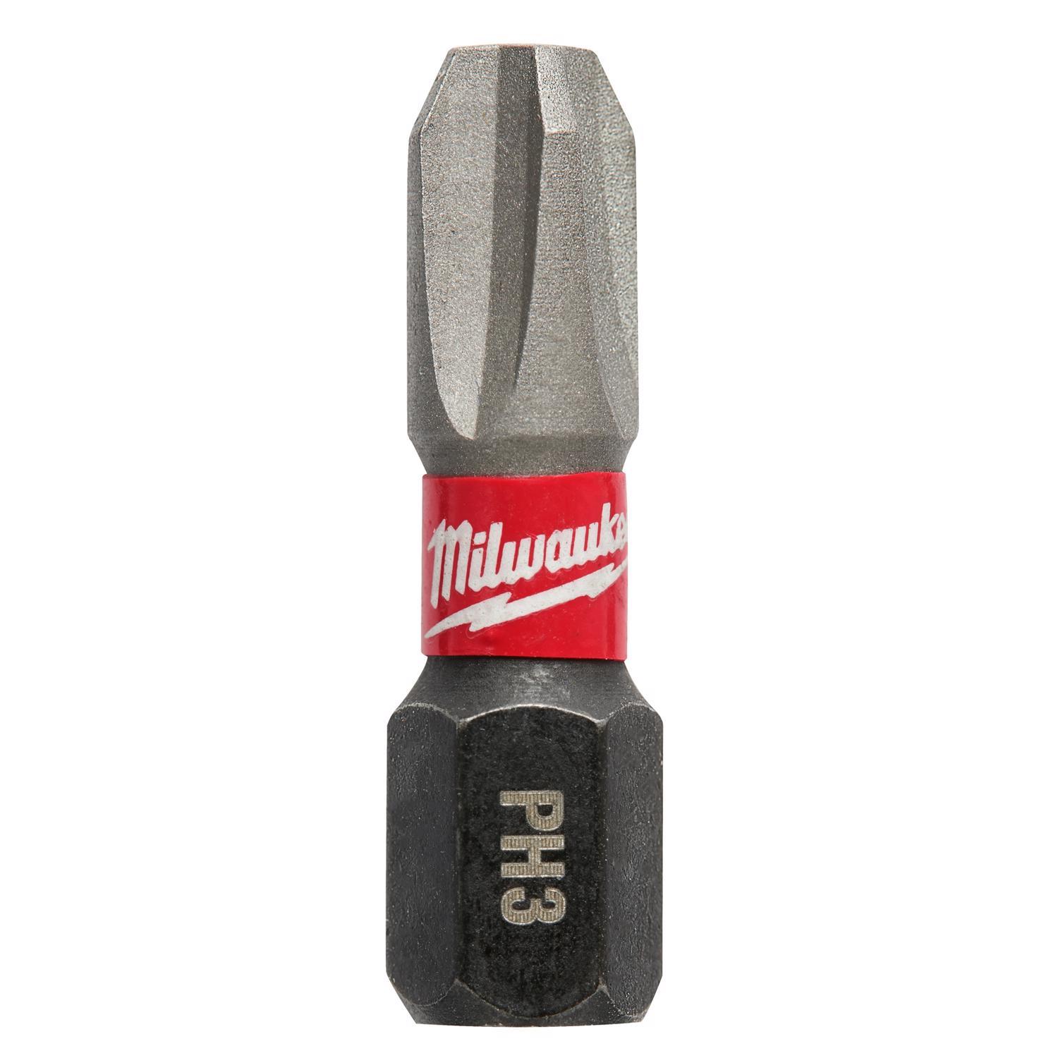 Photos - Drill Bit Milwaukee Shockwave Phillips #3 X 1 in. L Screwdriver Bit Steel 5 pc 48-32 