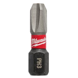 Milwaukee Shockwave Phillips #3 X 1 in. L Screwdriver Bit Steel 5 pc