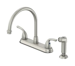 Oakbrook Collection Pacifica Two Handle Chrome Kitchen Faucet Side Sprayer Included