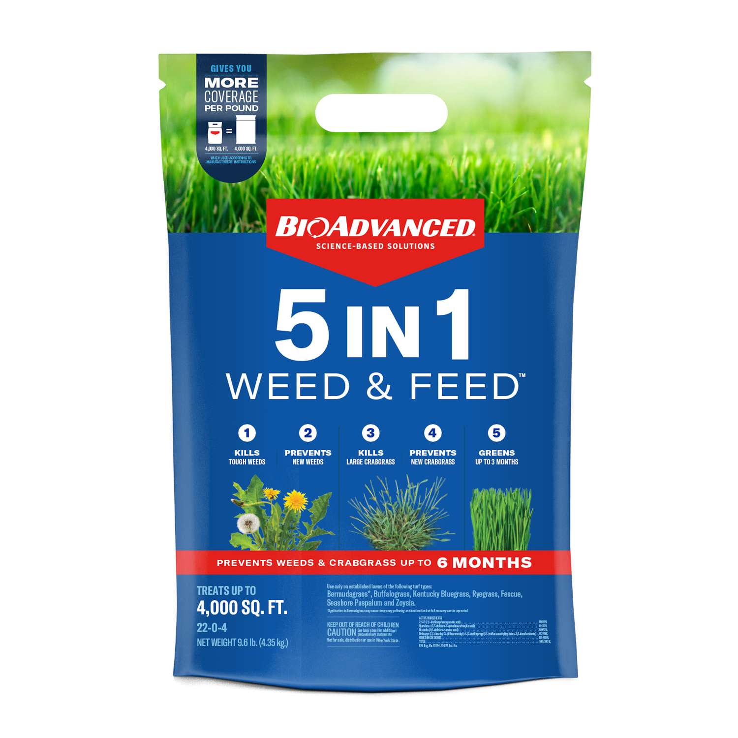 BioAdvanced Weed & Feed 2204 Lawn Fertilizer 4000 sq. ft. For All