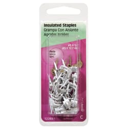 Hillman No. 10 X 1/2 in. W X 1/2 in. L White Steel Insulated Staples 10 Ga. 15 lb Hillman No. 10 X 1/2 in. W X 1/2 in. L White Steel Insulated Staples 10 Ga. 15 lb