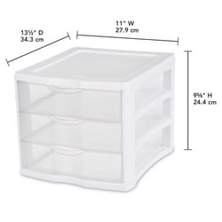 Sterilite 3.6 cu ft White Drawer Organizer 9.625 in. H X 11 in. W X 13.5 in. D Stackable