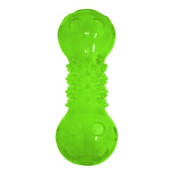 Hyper Pet Dura-Squeaks Green TPR Barbell Dog Toy 1 pk