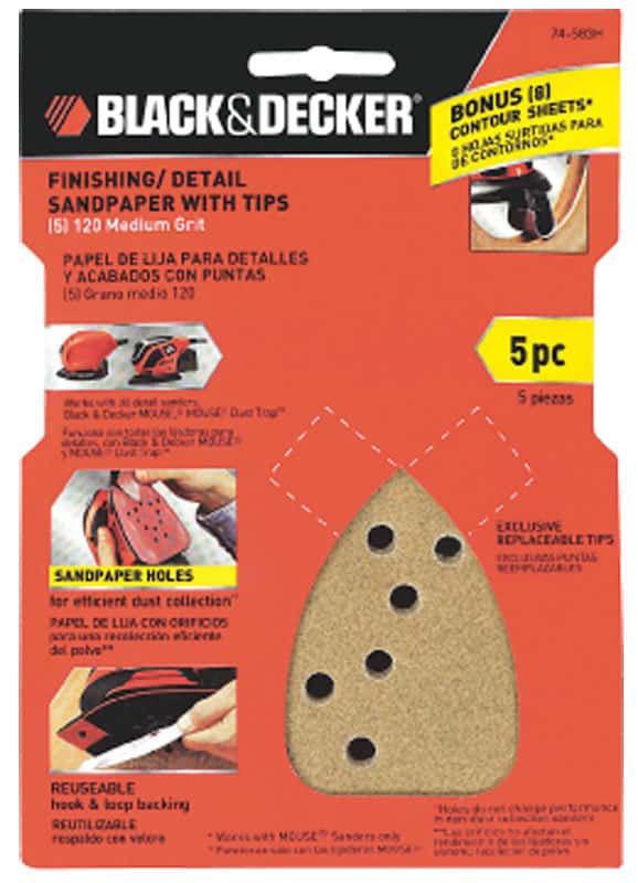 Black and Decker Mega Mouse 6 in. L x 4 in. W 120 Grit Aluminum Oxide