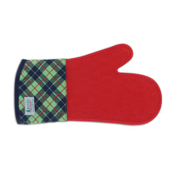 Krumbs Kitchen Christmas Plaid Red Silicone Oven Mitt