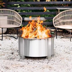 Breeo X Series 24 Stainless Smokeless Fire Pit 24 in. W Stainless Steel Outdoor Round Wood Fire Pit