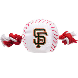 Pets First MLB Red/White Nylon San Francisco Giants Baseball Tug Dog Toy 1 pk