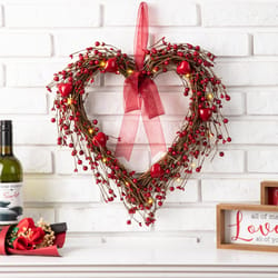 Glitzhome Valentine's Berry Heart Wreath Foam 1 pc