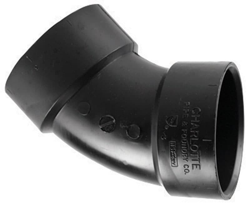 ABS003210800 Charlotte Pipe 2 in. Hub X 2 in. D Hub ABS 45 Degr sku ABS003210800