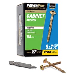 HILLMAN Power Pro No. 8 X 2-1/2 in. L Star Coarse Cabinet Screws 100 pk