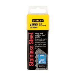 Stanley T50 3/8 in. L 20 Ga. Narrow Crown Heavy Duty Staples 1000 pk