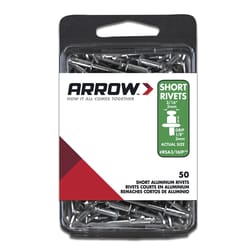 Arrow 3/16 in. D X 1/8 in. Aluminum Short Rivets Silver 50 pk