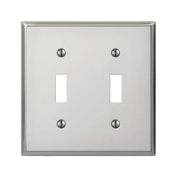 Amerelle Pro Polished Chrome 2 gang Stamped Steel Toggle Wall Plate 1 pk