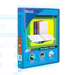 Bazic Products 1/2 in. W X 9.92 in. L 3-Ring Cyan View Binder