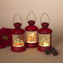 Gerson Red Spinning Lantern Indoor Christmas Decor 7.4 in.