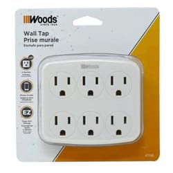 Southwire Woods 6 outlets Wall Tap White