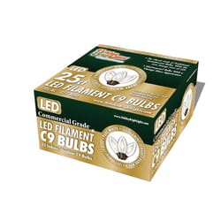 Holiday Bright Lights LED C9 Pure White 25 ct Replacement Christmas Light Bulbs