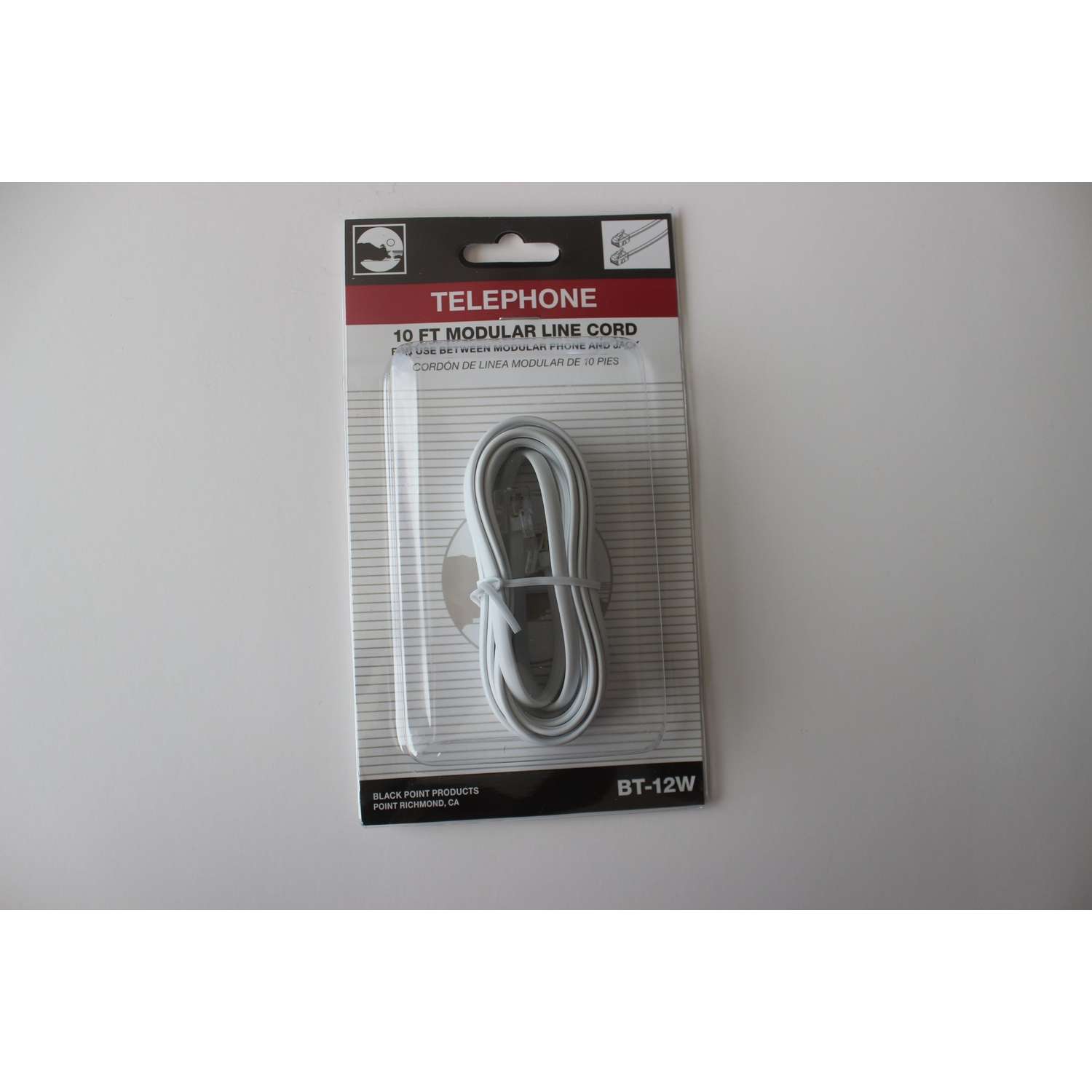 Black Point Products 10 ft. L White Phone Line Cord Ace Hardware