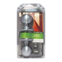 Schlage Orbit Satin Chrome Passage Lockset 1-3/4 in.