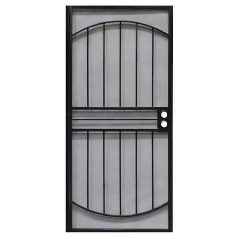 Precision 81-3/4 in. H X 36 in. W Regal Black Steel Security Door