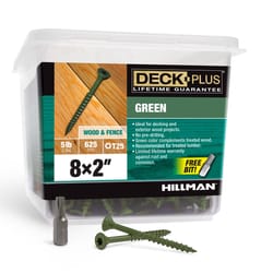 HILLMAN Deck Plus No. 8 Ga. X 2 in. L Green Star Flat Head Exterior Deck Screws 5 lb 625 pk