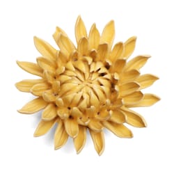 Chive Collection 12 1 in. H X 3 in. L Glazed Yellow Ceramic Mum Wall Flower
