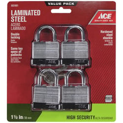 Ace 1-5/16 in. H X 1-9/16 in. W X 1-1/2 in. L Steel Double Locking Padlock