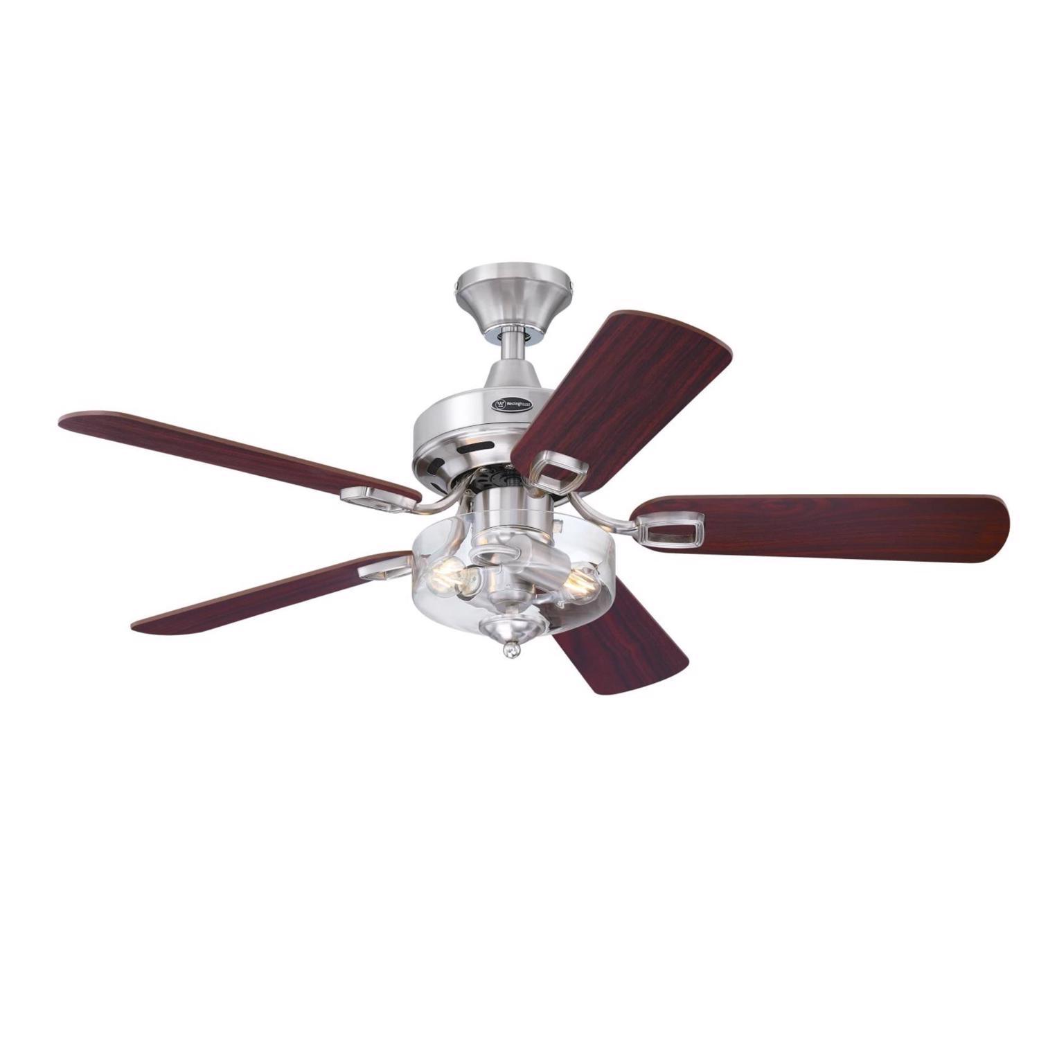 Westinghouse Richboro SE 42 in. Brushed Nickel Brown LED Indoor Ceiling Fan Uae Electronic uaeelectronic.com