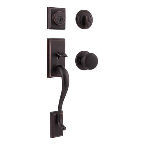 Kwikset SmartKey Hawthorne/Juno Venetian Bronze Entry Handleset ANSI/BHMA Grade 1 KW1 1-3/4 in. Kwikset SmartKey Hawthorne/Juno Venetian Bronze Entry Handleset ANSI/BHMA Grade 1 KW1 1-3/4 in.