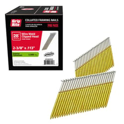 Grip-Rite 2-3/8 in. L X 11-1/2 Ga. Angled Strip Hot-Dip Galvanized Framing Nails 28 deg 2500 pk