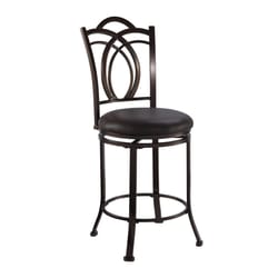 Linon Home Decor Brown Polyurethane Swivel Barstool 24 in.