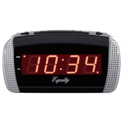 La Crosse Technology Equity 2.5 in. Black Alarm Clock LED Plug-In